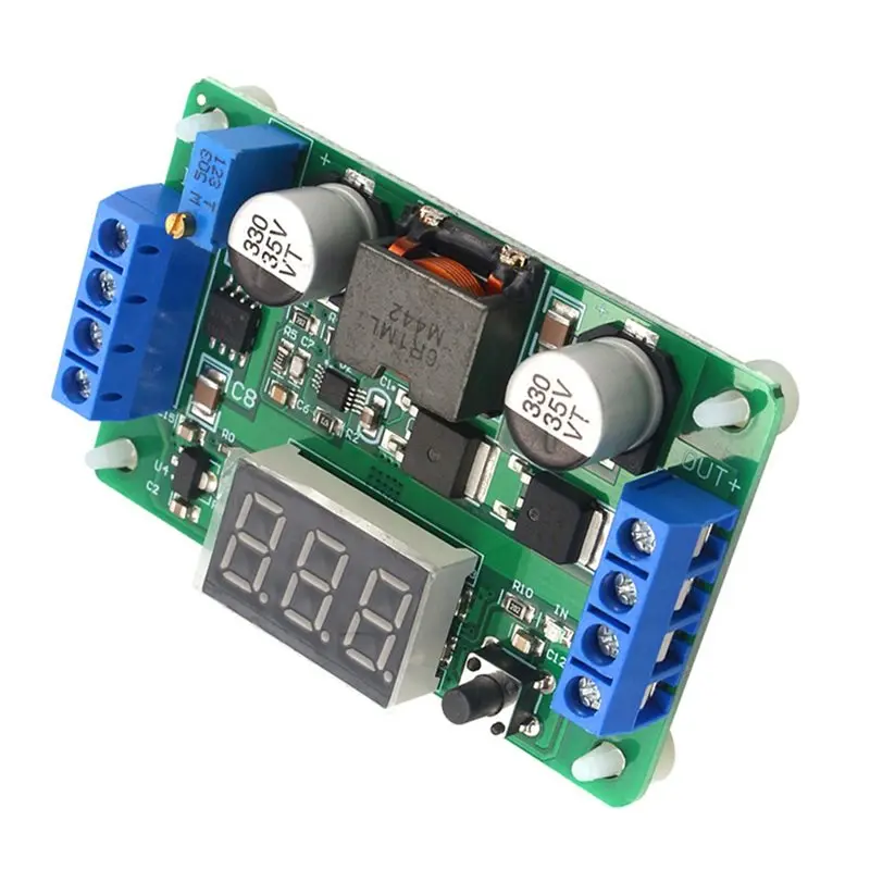 A25F-LTC1871 DC-DC Step Up Boost Converter 100W 3.5V-30V Power Supply Module With Integrated LED Digital Voltmeter For DIY Proje