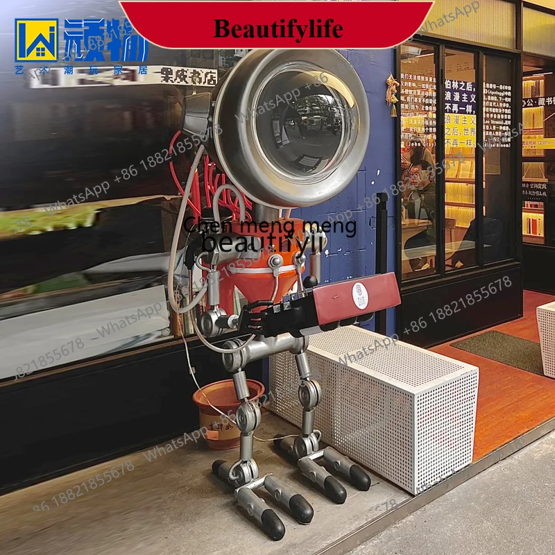 

D178 Luminous Mechanical Robot KTV Bar Clearance Bar Check-in Fiberglass Large Ornament Floor-standing