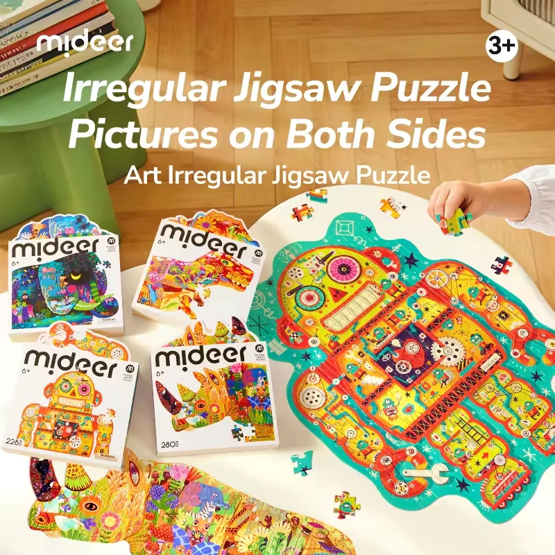 

Mideer Shaped Artist Puzzle Robot/Rhino/Elephant/Dinosaur Creative Art Jigsaw Puzzle Educational Toys For Kids 6Y+