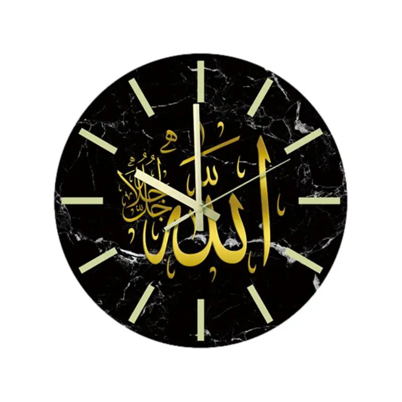 

Night Light EID Wall Clock 3D Glowing in The Dark Hangable Clock Battery Powered Silent Retro EID Wall Art Decoration