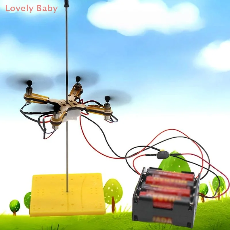 1 комплект, инструмент для обучения физике, сделай сам, 4-листная модель дрона, детская научная игрушка, игра-вертолет, обучающие игрушки-головоломки