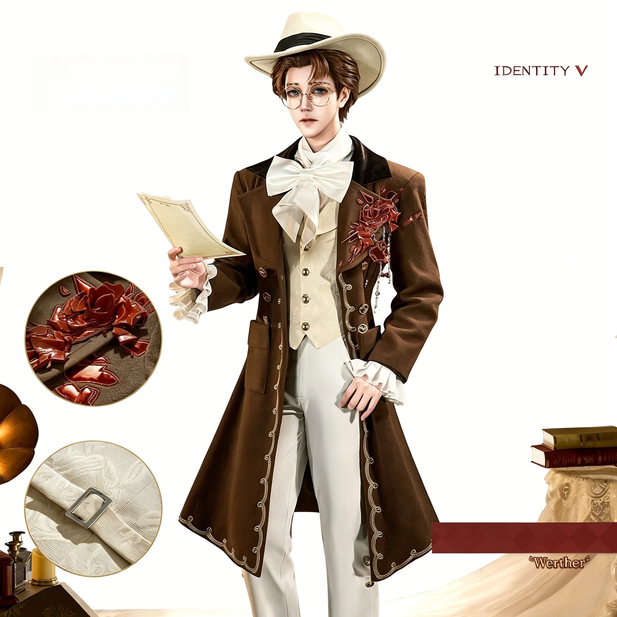 Costume de Cosplay Identity V Avocat Werther, tenue de jeu d'anime pour fête d'Halloween, Comic Con, pour hommes et femmes
