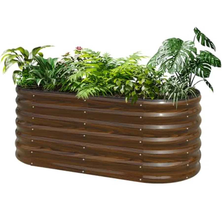 

Металлическая грядка SnugNiture из оцинкованной стали, 4x2x2 фута, большая, для выращивания овощей и цветов на открытом воздухе