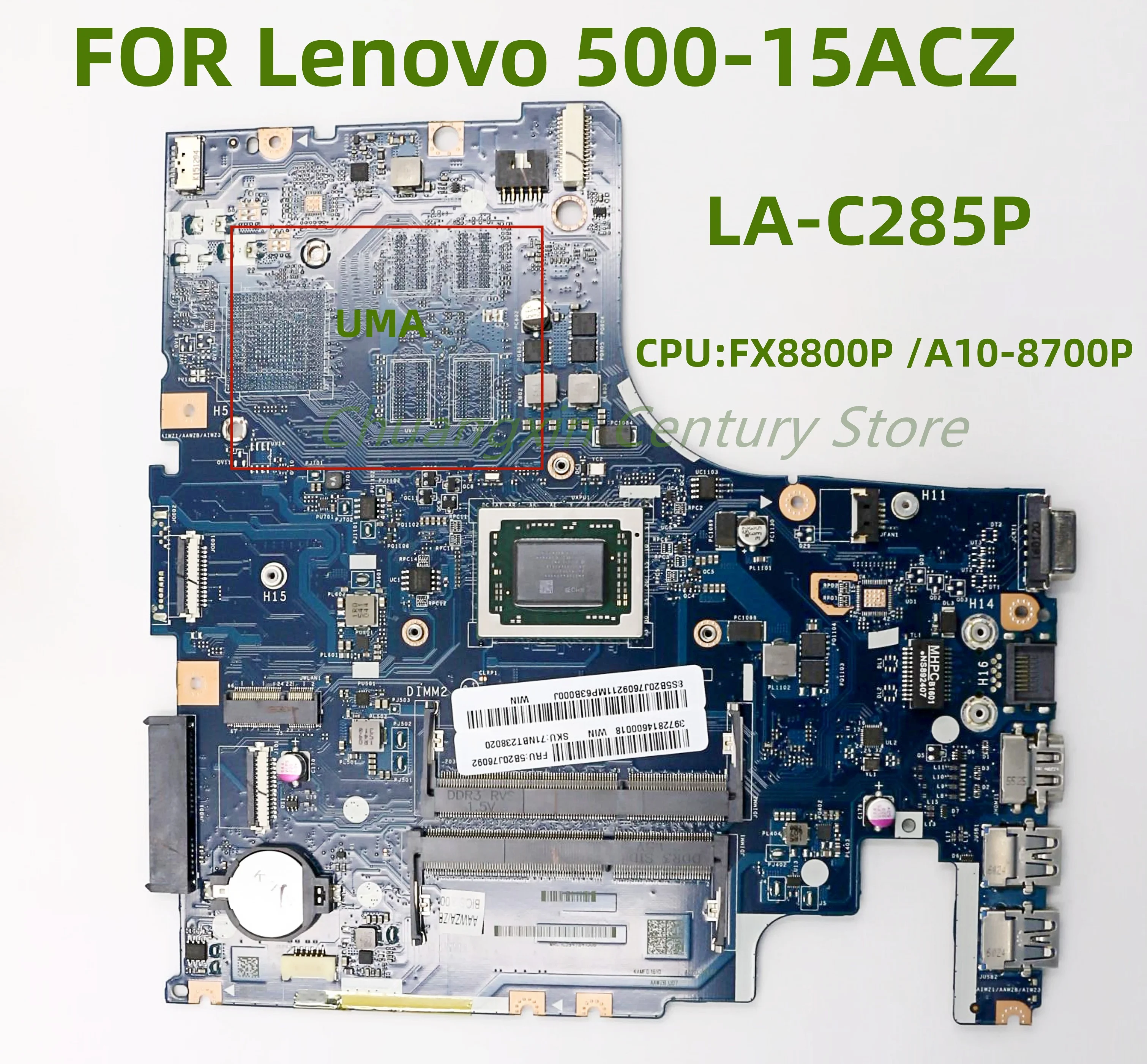 

LA-C285P is suitable for Lenovo 500-15ACZ laptop motherboard CPU A8 A10 FX8800P Independent integration 100% test OK shipment