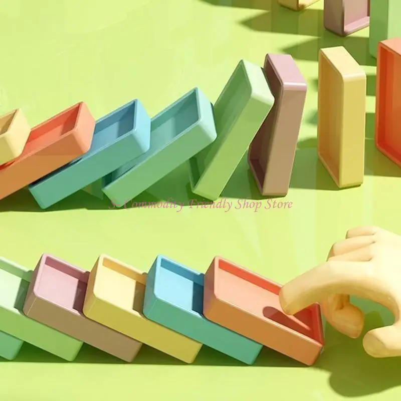 85AE Trem Dominó Automático Coleção Fácil Dominó para configurar e derrubar a reação cadeia do jogo telha para meninos