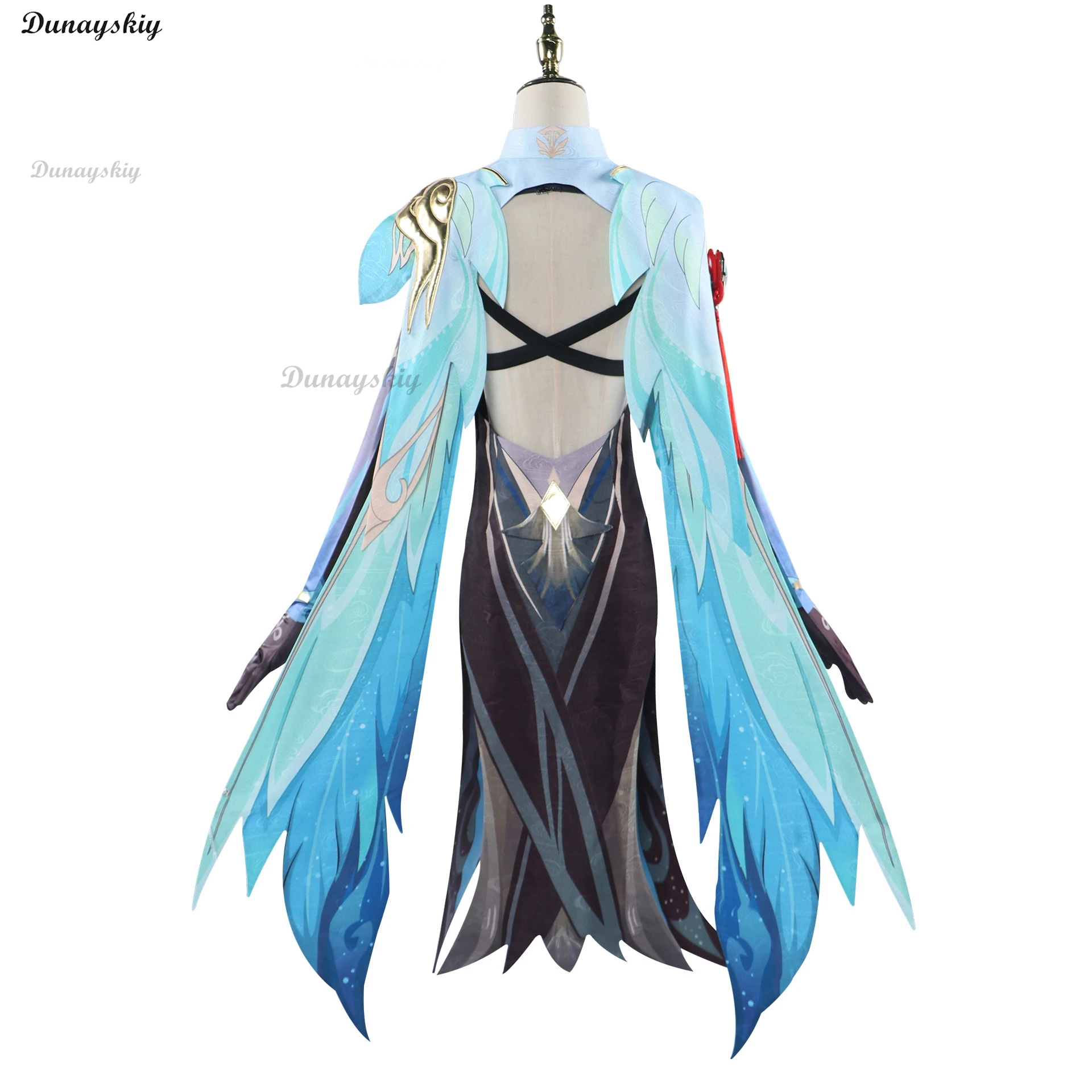 Genshin Impact Cosplay Xianyun Cosplay Kostüm Cloud Retainer Kleid Perücke Anime Spiel chinesischen Stil Halloween-Kostüm für Frauen