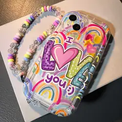 Graffiti Color Big Love Hear TPU Case For Samsung S23 Plus S21 S24 Ultra Galaxy A54 A14 A34 A12 A23 A13 A50 A52 A32 A51 A22