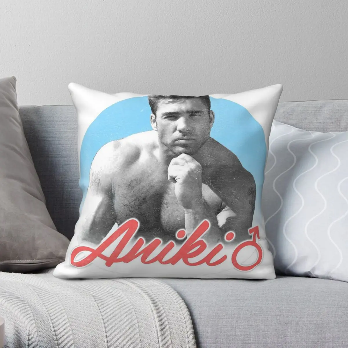 Aniki Billy Herrington Gachumuchi Square Pillowcase Polyester Linen Velvet Printed Zip Decorative Sofa Seater Cushion Cover