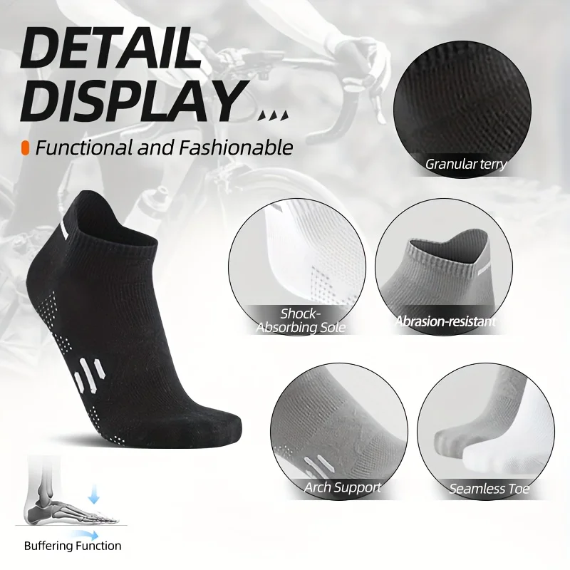 5/10 Paar Sommer-Sportsocken für Herren, atmungsaktives Mesh, dünne Sportsocken zum Laufen, Basketball, Radfahren – Detail 2