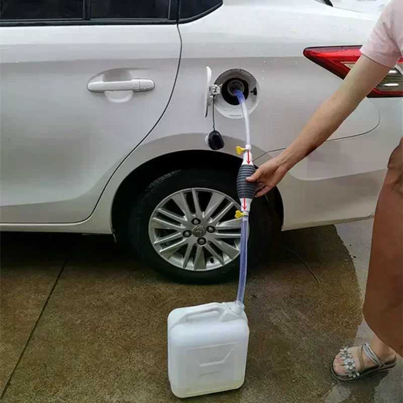 Car Emergency Fuel Extractor Universal Siphon Hose Pressurised Manual Self-priming Fuel Pump Car Engine Fuel Accessories