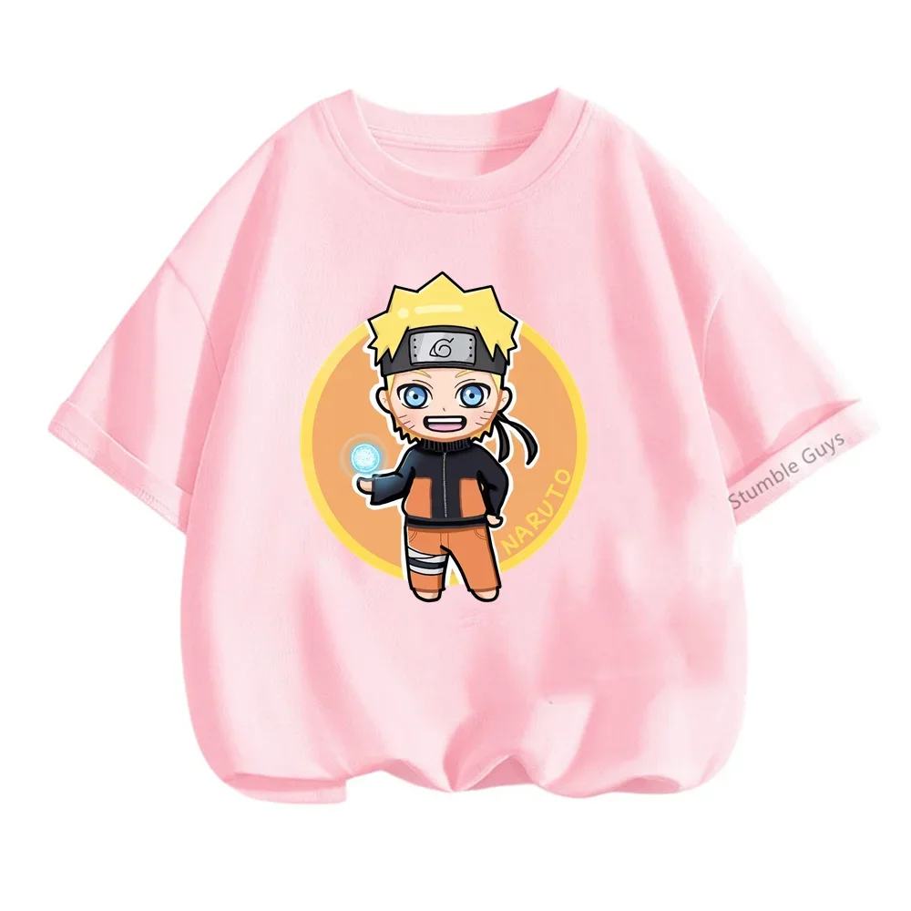 T-shirt Anime Narutos pour enfants, vêtements d'été cool pour garçons et filles, imprimé créatif, rue décontractée, Kakashi Teen Y