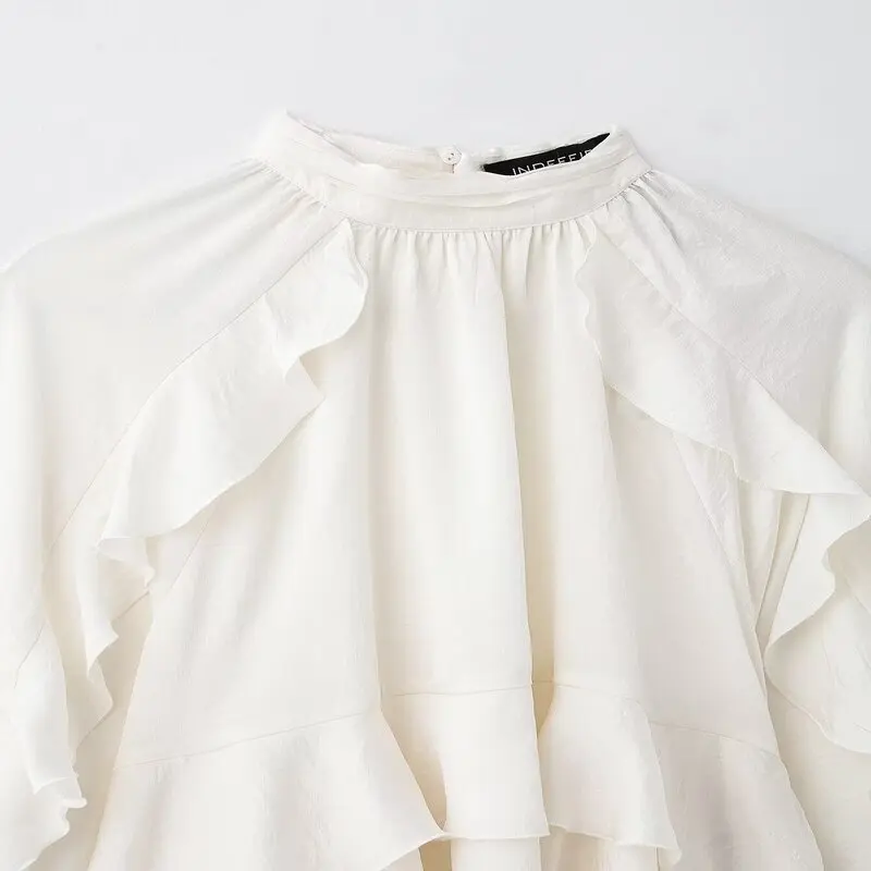 Lente 2025, dames los commuter gelaagd decoratief irt faionable ontwerp lang Sve veelzijdige Sle normale lengte