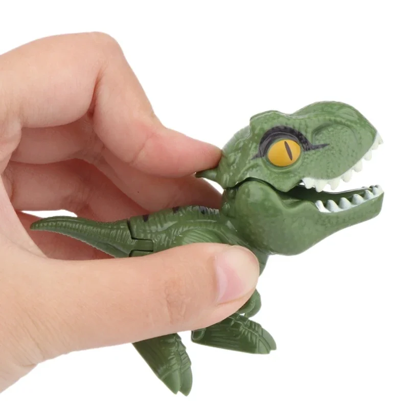 Jurassic Triceratops Tyrannosaurus Dinosaur Finger Model Toys for Kids Interactive Fun Biteable Creative Boys Gift Blind Box