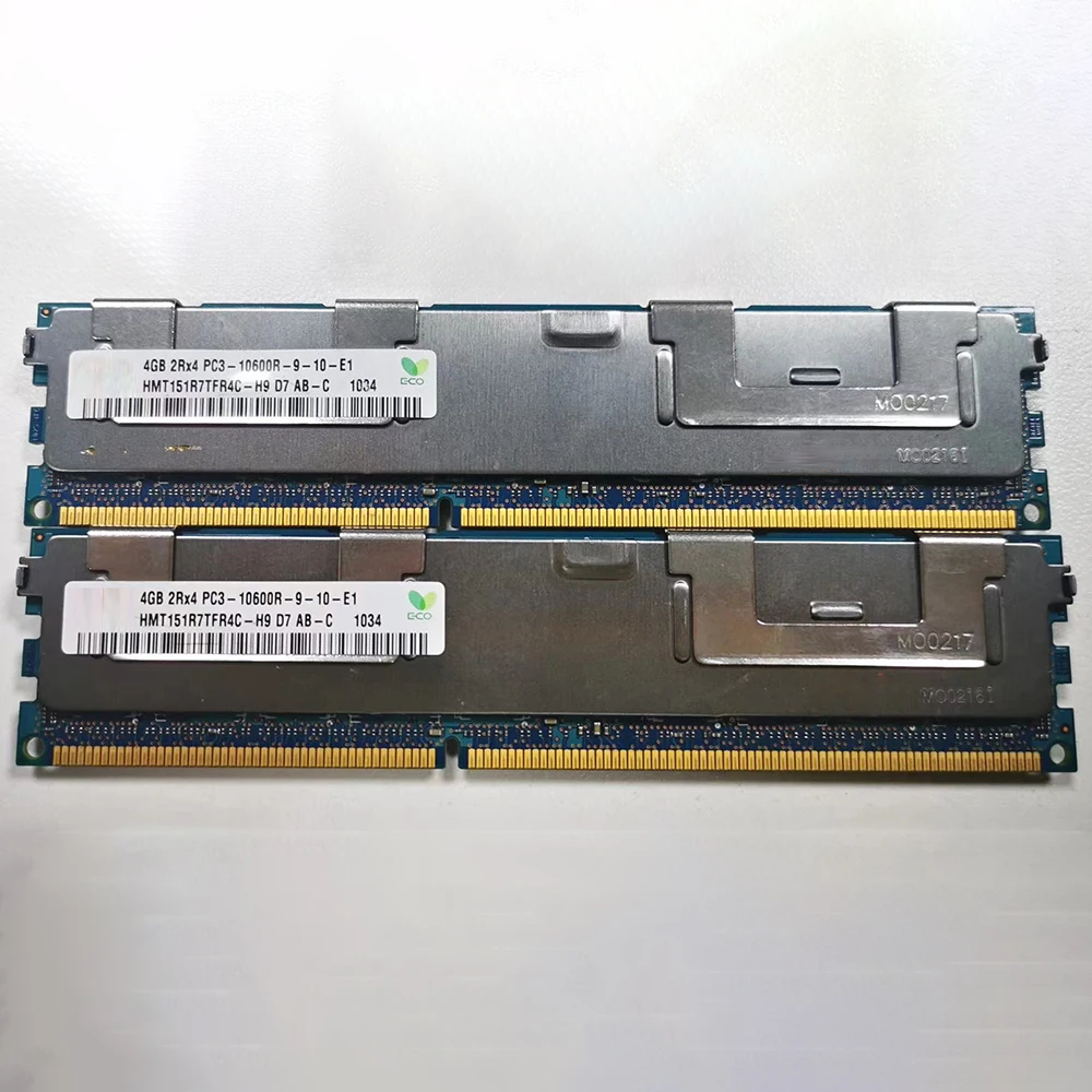 2PCS HMT151R7TFR4C-H9 4G 2RX4 PC3-10600R-9-10 1333 ECC For SKhynix Server RAM