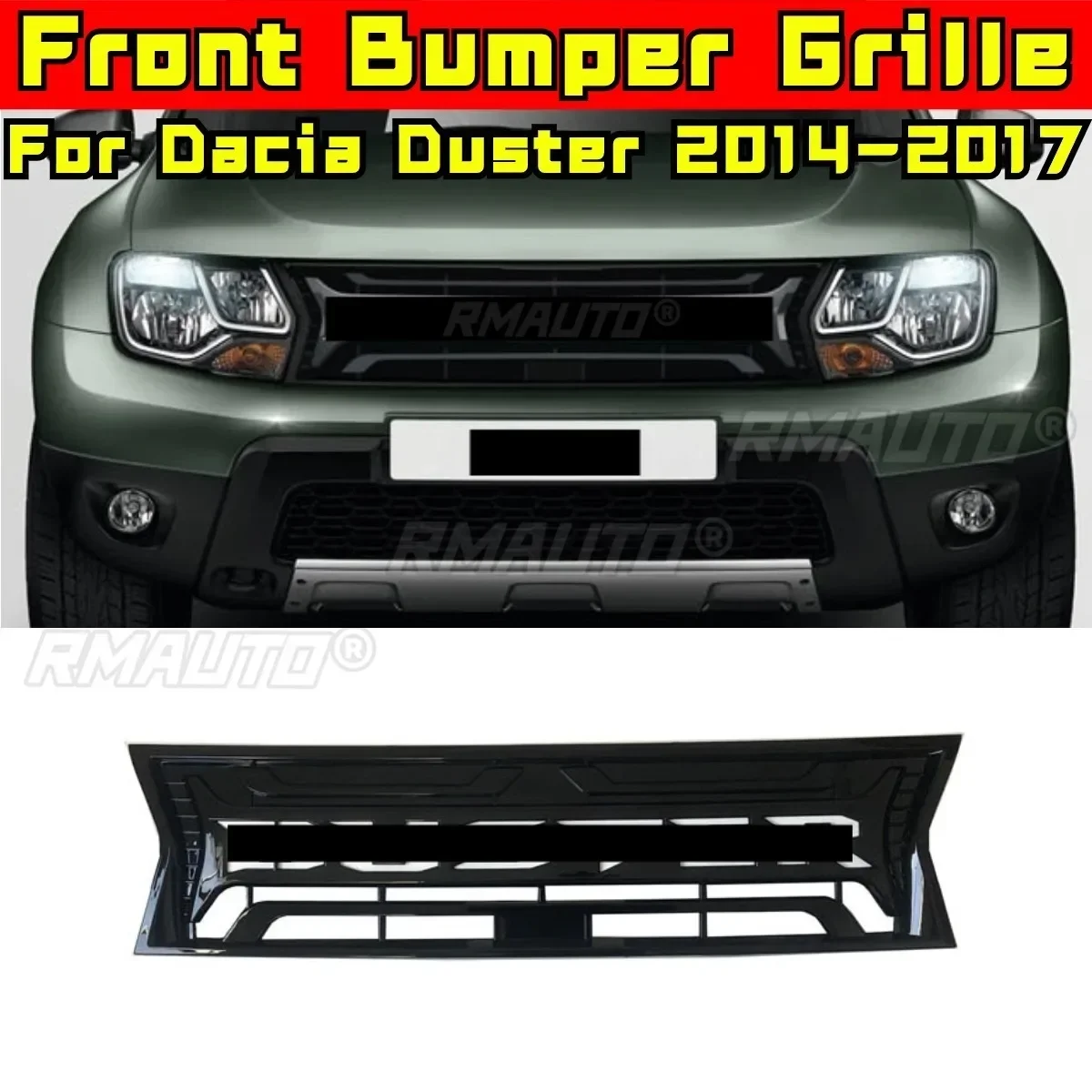 For Dacia Duster Bumper Grill Racing Grills Car Front Grille Grillg Exterior Part For Dacia Duster 2014-2017 Car Accessories