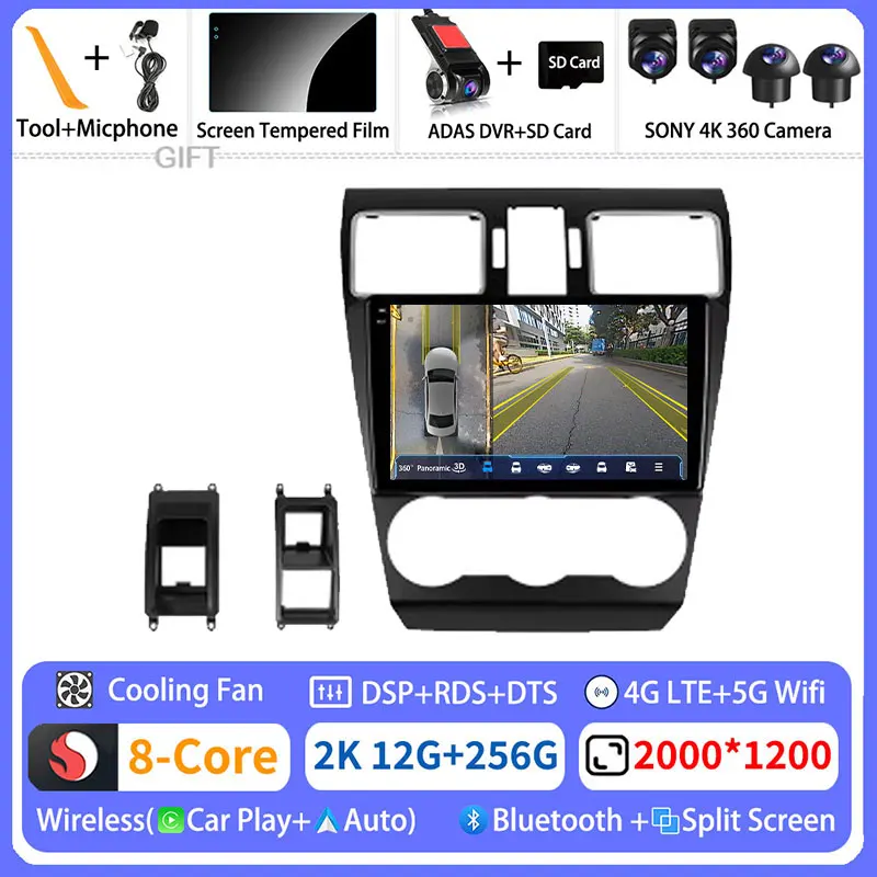 Android 16 Autoradio voor Subaru Forester SJ 2016-2018 Levorg VM VM4 2014-2020 Stereo Draadloze CarPlay Auto GPS Scherm 360 Camera