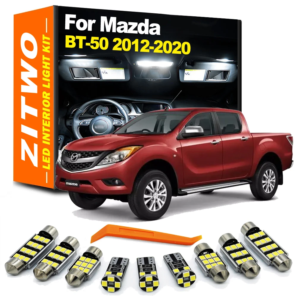 ZITWO 10 sztuk Zestaw oświetlenia wewnętrznego LED do czytania dla Mazda BT-50 BT50 2012 2013 2014 2015 2016 2017 2018 2019 2020 Lampka tablicy rejestracyjnej