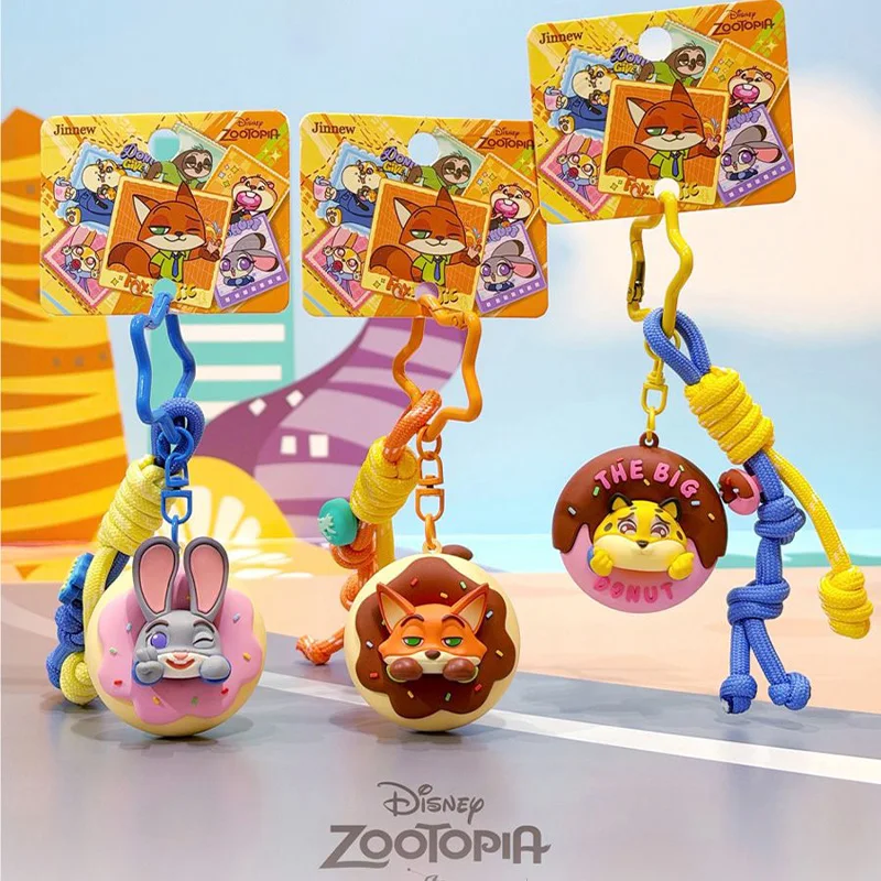 

Disney Zootopia Merchandise Donut Nick Judy Couple Keychain Adorable Benjamin Plush Toy Bag Charm Keychain Kawaii Cute Gift