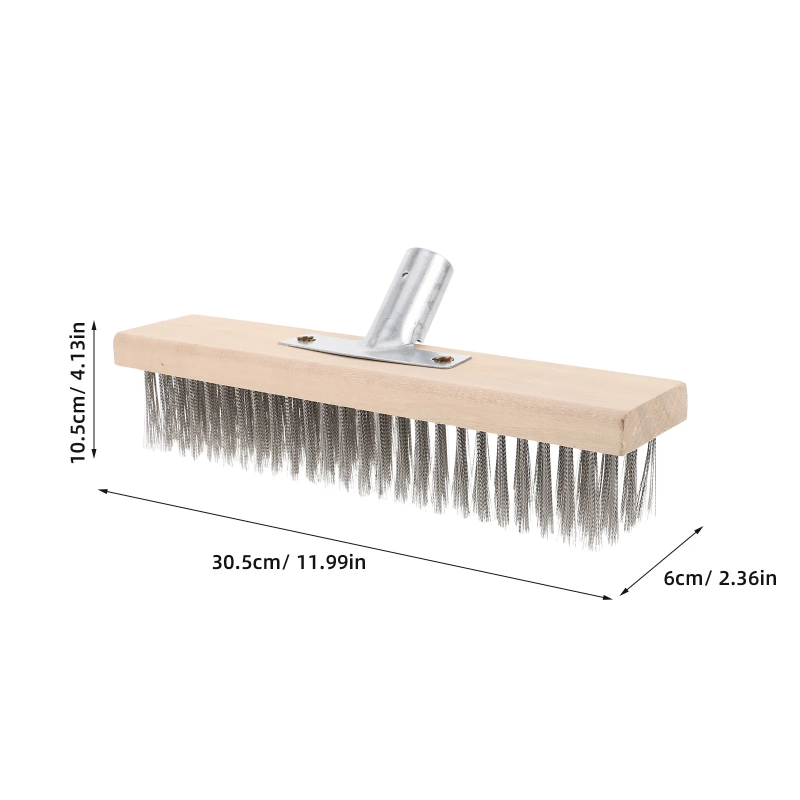 Stainless Steel Wire Floor Brush Head Heavy Duty Large Tile Grout Cleaner Kitchen Bathroom Floor Scrubber Wire Broom Moss Brush
