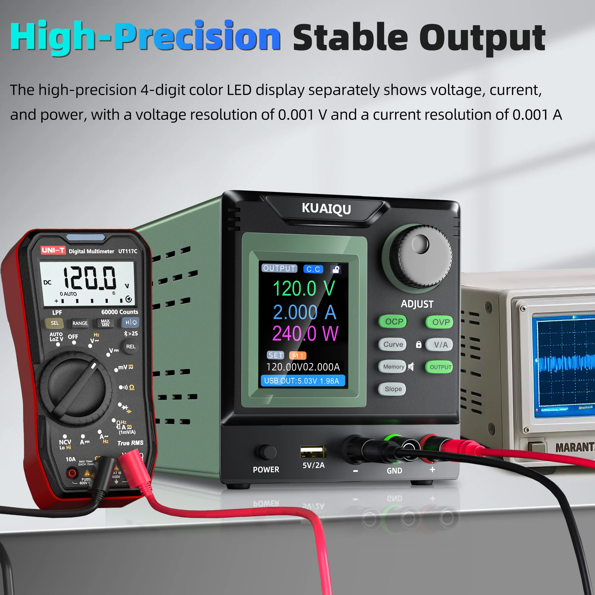 KUAIQU Lab Grade Adjustable Li - Linear Lab Power Supply Adjustable recension och pris