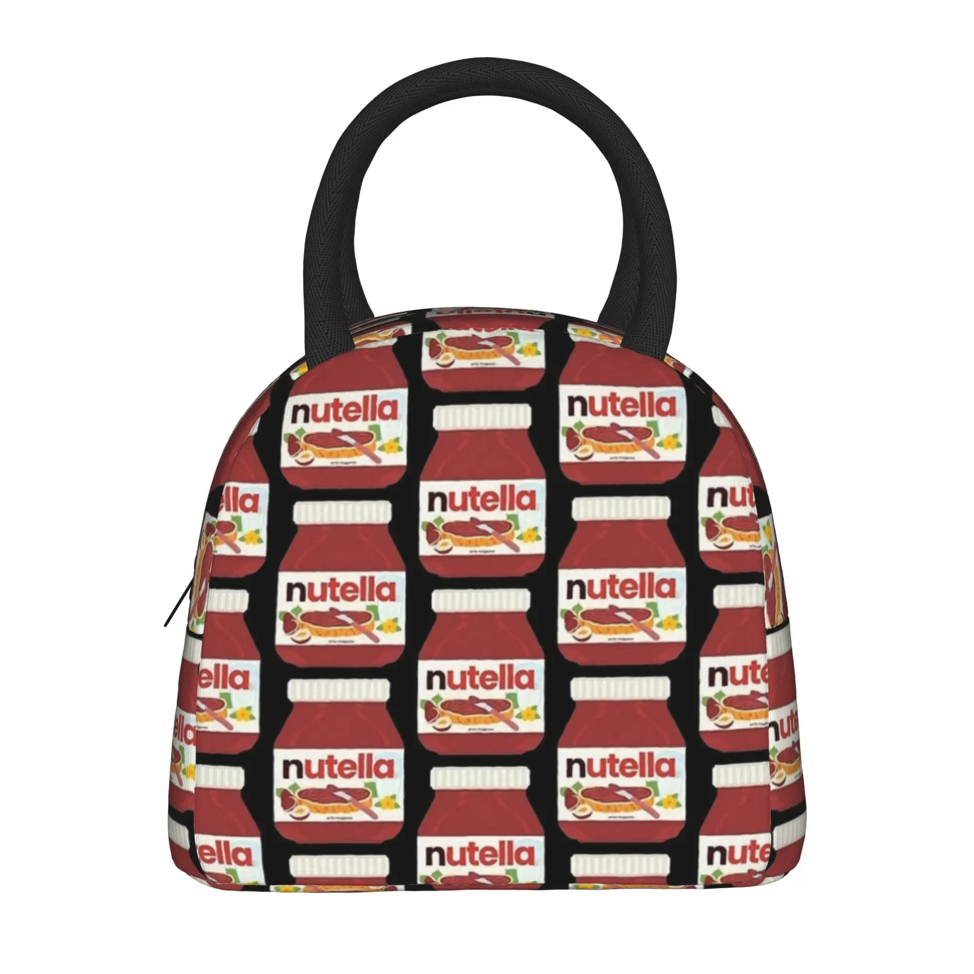 Bolsa térmica portátil unisex con diseño gráfico para el almuerzo, bolsa de transporte Oxford para alimentos, ideal para llevar Nutella, chocolate, crema de avellanas y cacao.