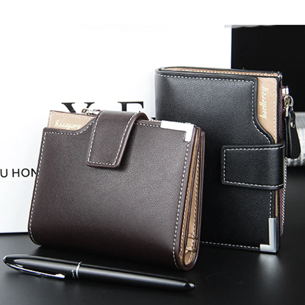 Multifunktionale Herren-Kurzgeldbörse mit Reißverschluss-Münzfach an der Seite, trendiges Herren-Accessoire, Business-Casual-Herrenbrieftasche, einfaches und stilvolles Geschenk für Männer. – Detail 9