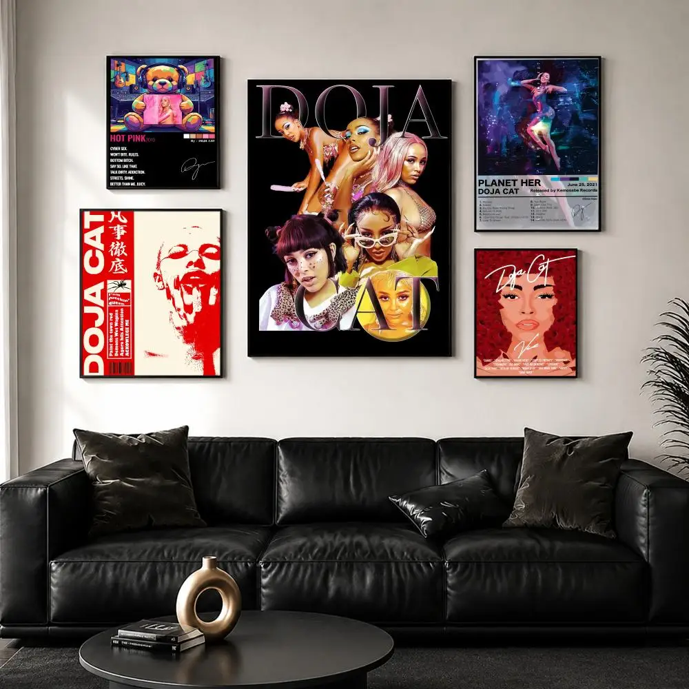 Rapper D-Doja Cat Single Painting Calligraphy Wall Art Canvas Poster Premium Home Decor Print for Living Room Bedroom