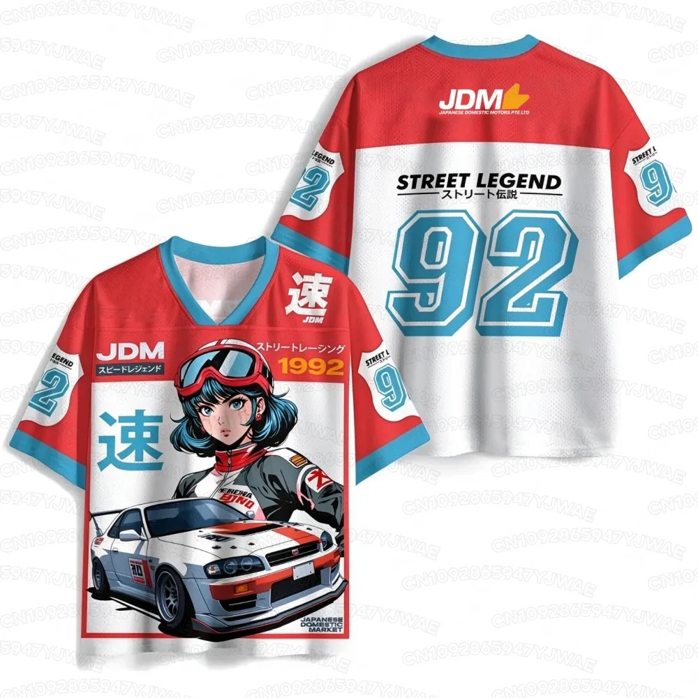 Under Street JDM Style Jersey Motorcycle Style Jersey Japanese Culture Shirt Retro T-shirt Summer Men Women T-shirt