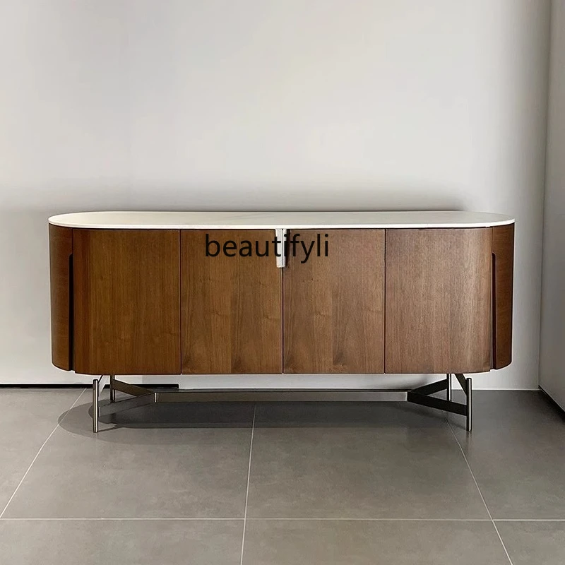 

New household simple, medieval style side cabinet, walnut color side cabinet