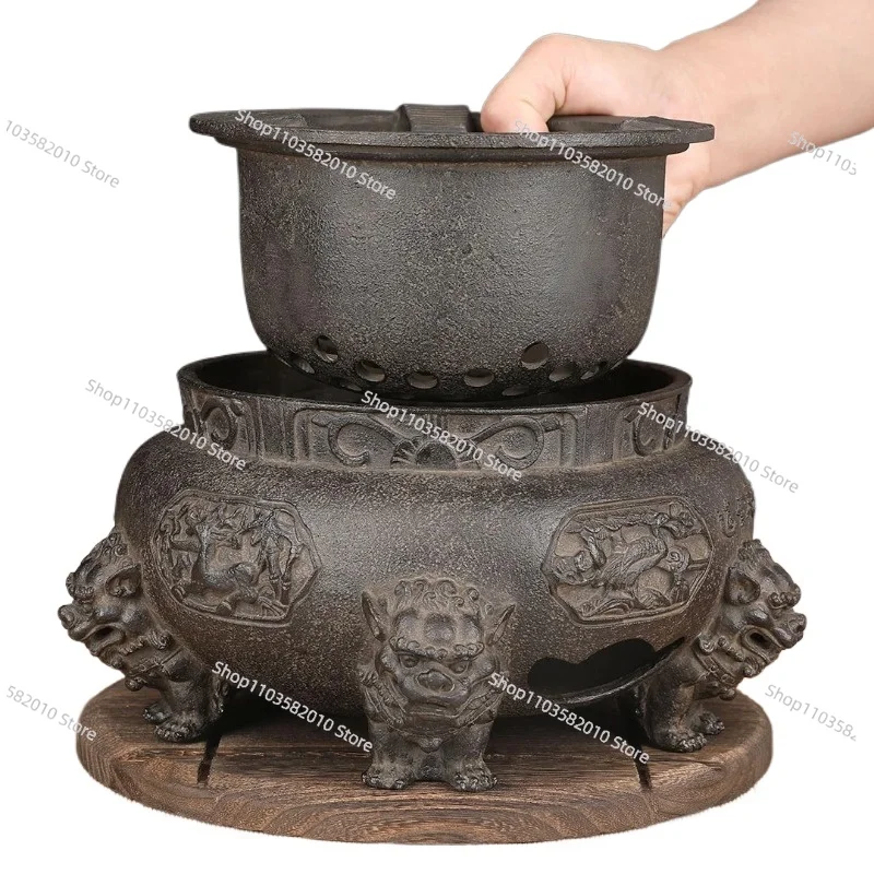 Cast Iron Blast Stove, Carbon Tea Brewer Stove for Outdoor Heating