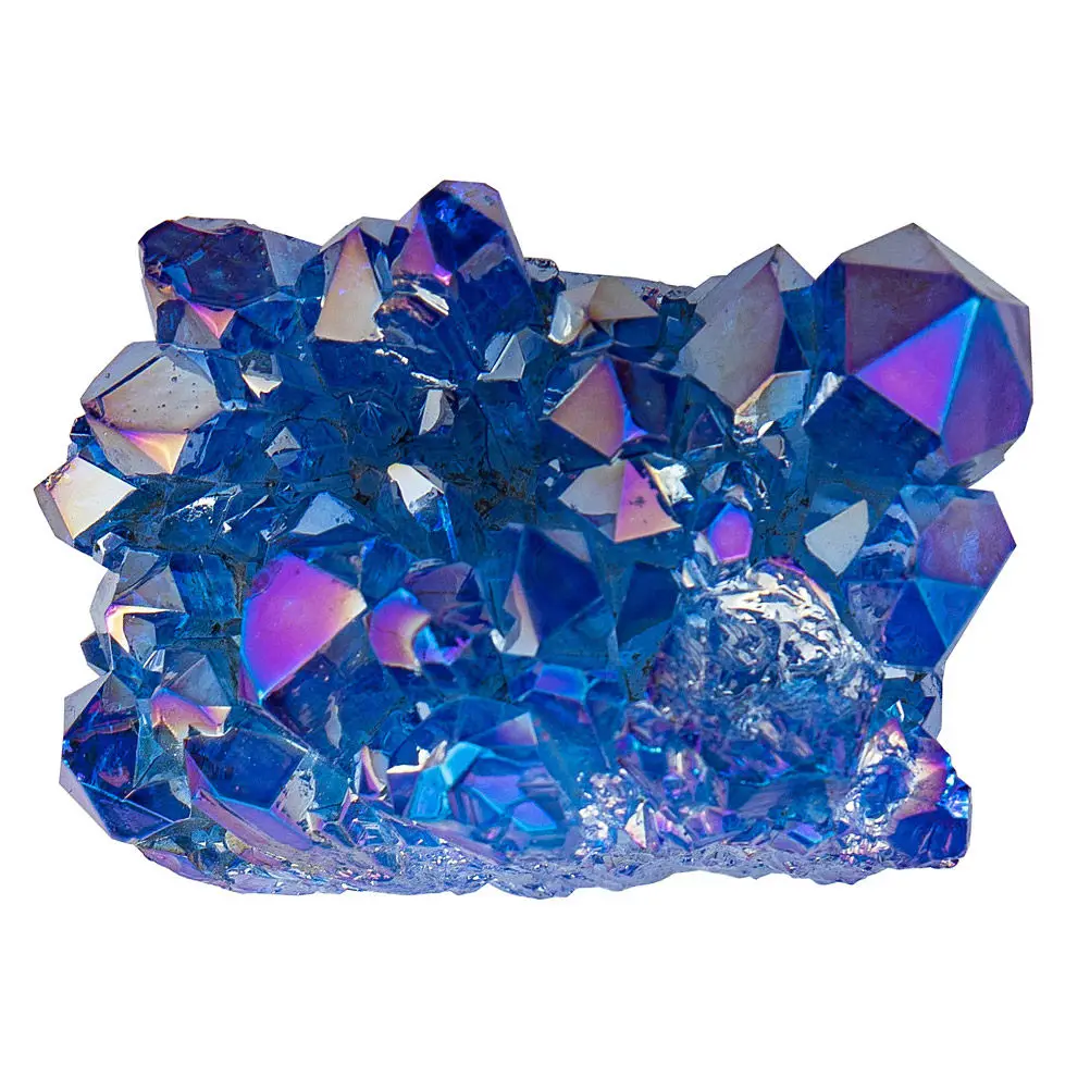 Natural Aquamarine Crystal Cluster Ornament for Aquarium, Freshwater & Saltwater Safe Fish Tank Decor