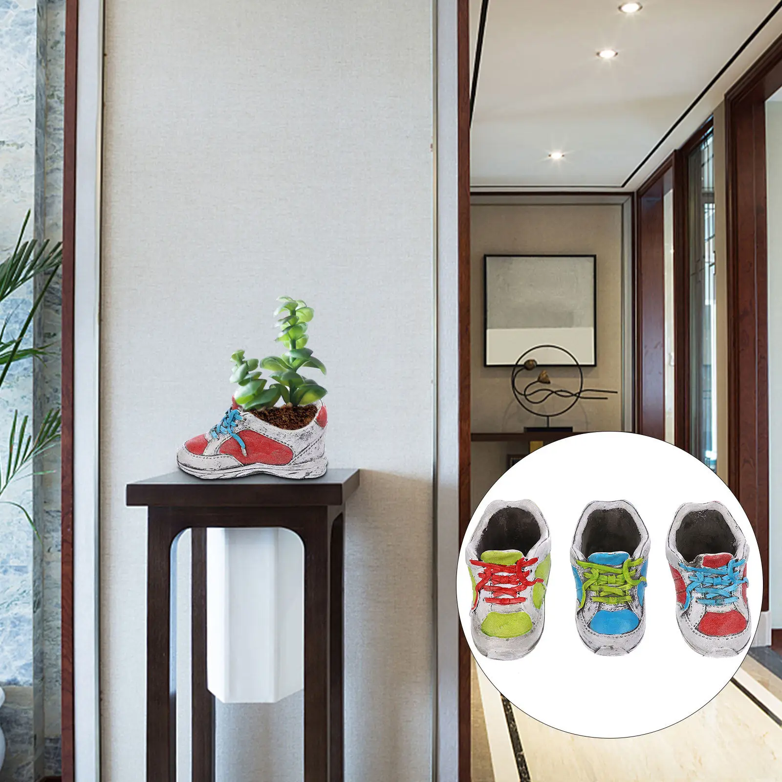 3Pcs Realistic High-Top Sneaker Succulent Planter Creative Cartoon Flower Pot for Desk Bedroom Office Decor Cactus Planting