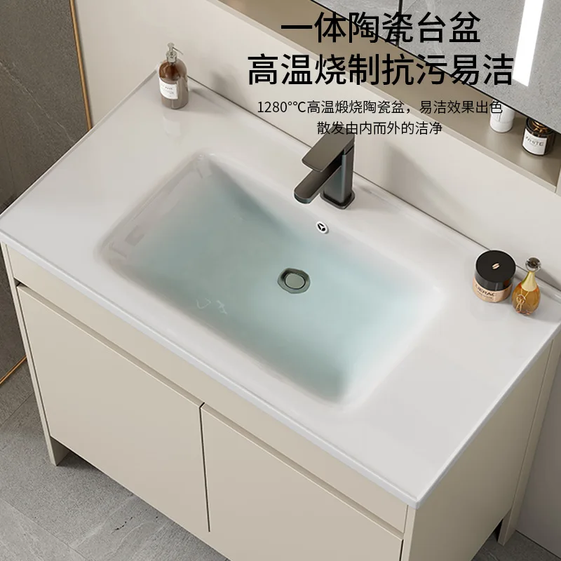 Bathroom Cabinet Combination Bathroom Washbasin Ceramic Integrated Balcony Washbasin Washbasin Basin