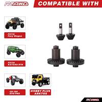 RCAWD 4pcs 28T/11T Front Rear Axle Gears for 1/18 HOBBY PLUS CR18P LCG Furitek 28T 11T Helical Spiral Bevel Gear Upgrades Parts