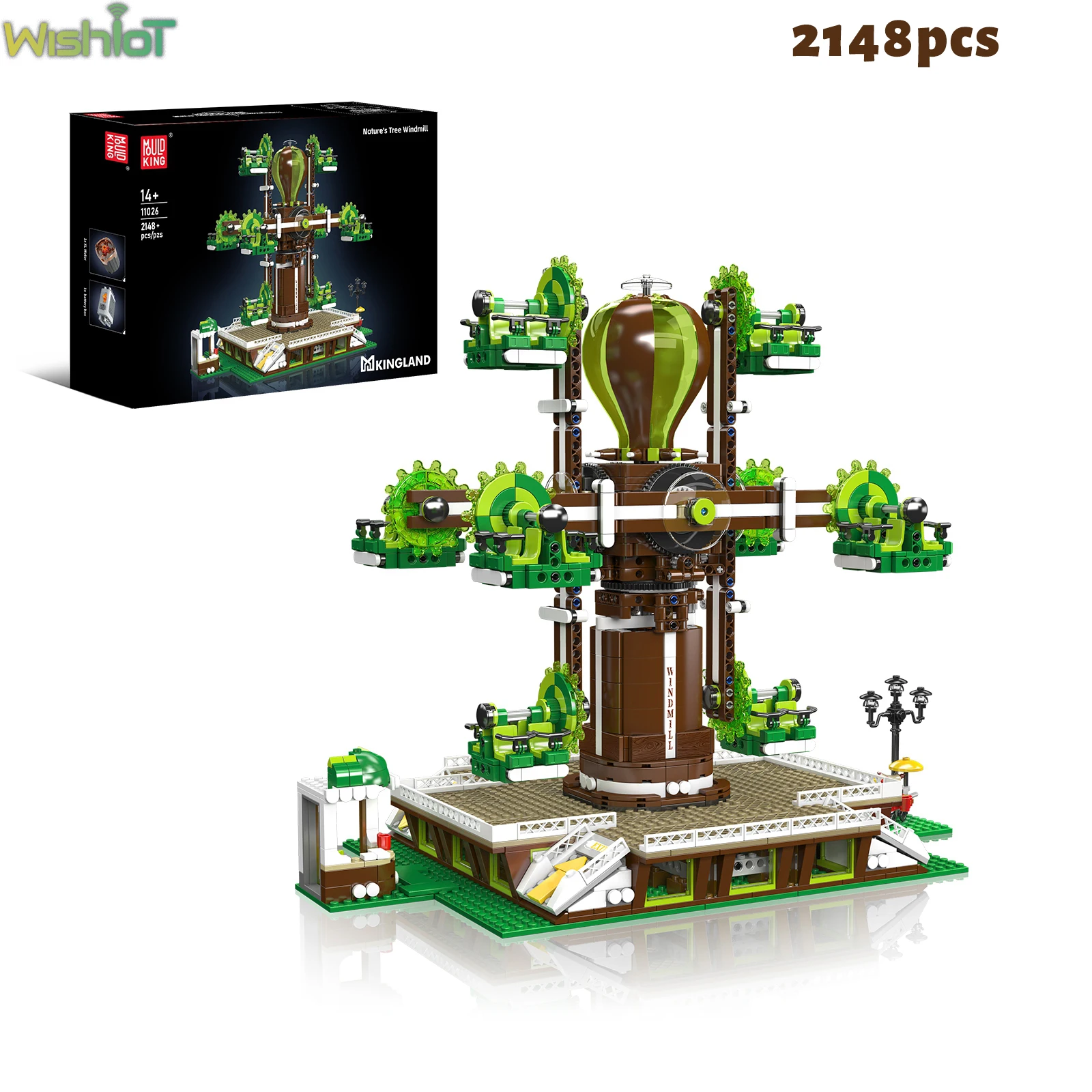 

Mold King 11026, ветряная мельница, дерево природы, строительные блоки, парк развлечений Dreamland, большая модель ветряной мельницы, электрический привод, детская игрушка в подарок