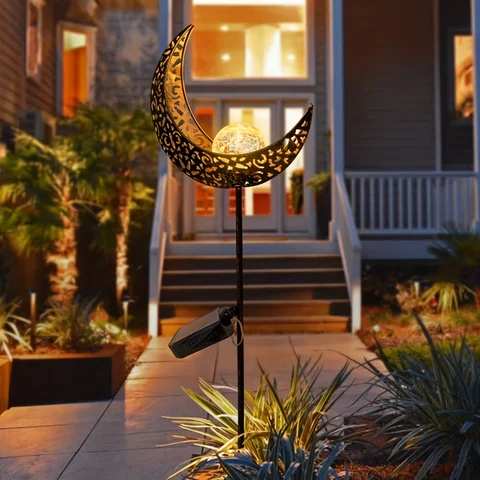 태양열 잔디 조명 달 요정 램프, 야외 정원 다리미 램프, LED 장식 조명, 통로 풍경 안뜰 정원 아트 장식, 신제품