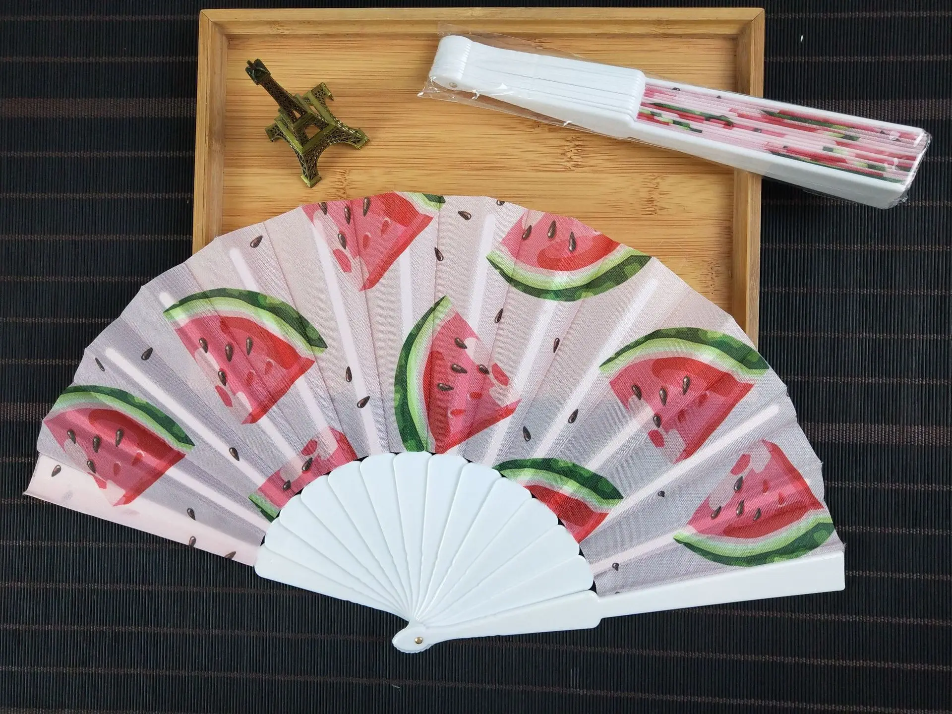 Plastic Bone Oxford Cloth Folding Fan Glossy Texture Various Styles Hand Fan Decorative Oxford Cloth Chinese Style Handheld Fan