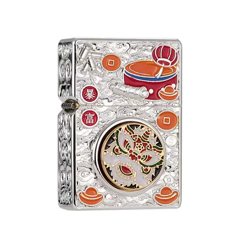 ZORRO Old-fashioned Armor Lighter Windproof Five-sided Embossed Veyron Creative Pure Copper Lighter Men's Gift