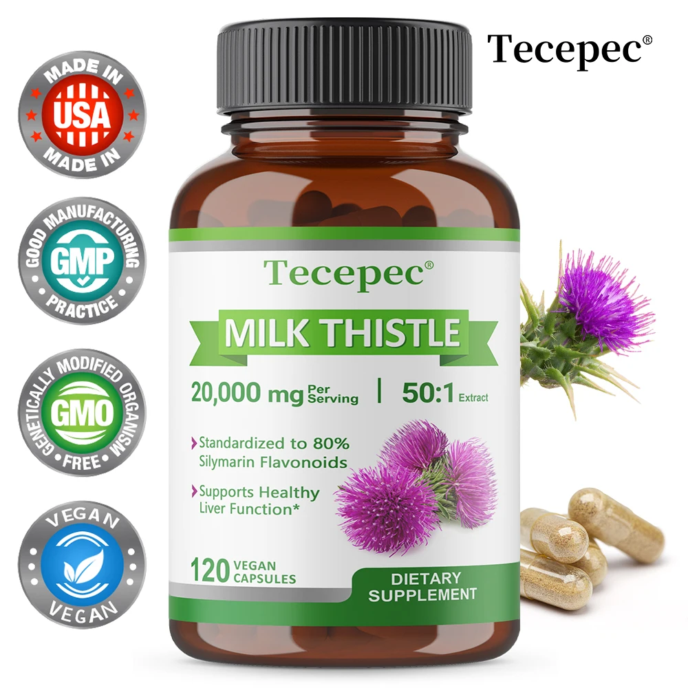 

Organic Milk Thistle 50:1 Extract,20,000 Mg,80% Milk Thistle Flavonoids,Liver Detoxification,Blood Lipid Regulation,Digestive