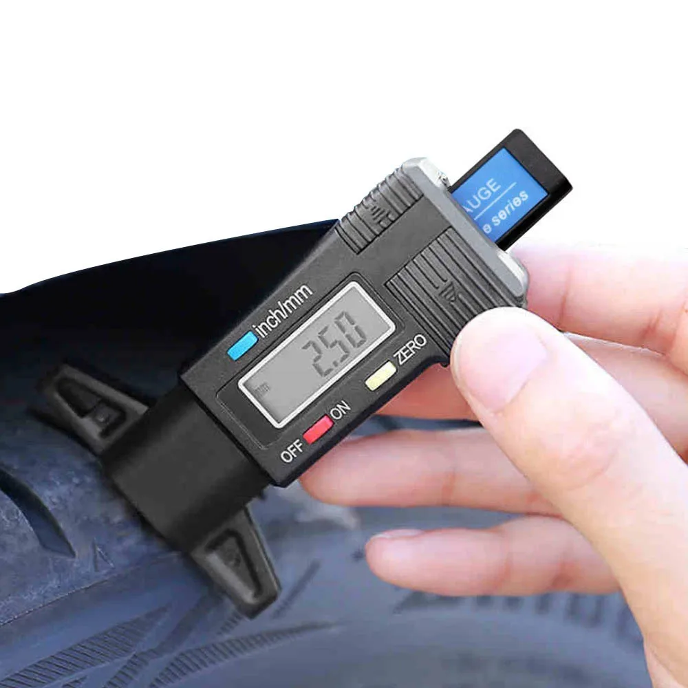 Digital Car Tyre Thickness Gauges Depth Meter For Safe Auto Tyre Tread Monitoring Tyre Wear Detection Measure Caliper Instrument