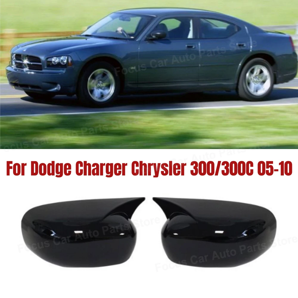 

For Chrysler 300/300C Dodge Magnum Charger 2005-2010 Car Sticker Cover Rearview Side Mirror Wing Cap Exterior Door Case Trim ABS