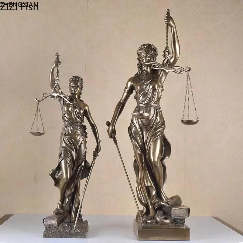 Judicial Fairness And Justice Goddess Figures Statue Desk Decoration Mythical Character Resin Sculpture Room Aesthetic Decor