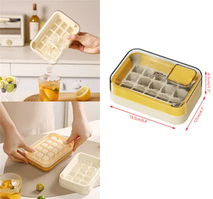 Molde de gelo plástico de 15 grades para bebidas de verão, molde de gelo reutilizável de congelamento rápido com tampa, perfeito para coquetéis, festa de resfriamento de bebidas