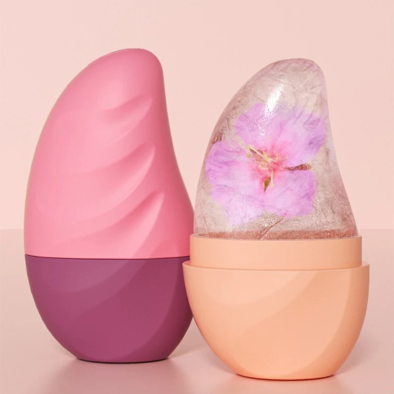 Forma de manga silicone cubo de gelo facial rosto grade de gelo beleza molde de gelo rolo de massagem facial resfriamento hidratante ferramenta de cuidados com a pele