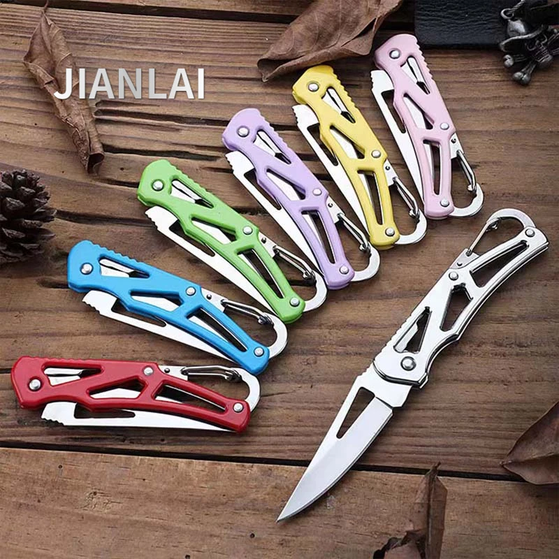 NEW Stainless Steel Blade Shaped Knife Outdoor Camping Self Defense Emergency Survival Knife Tool Folding Portable Key Knife