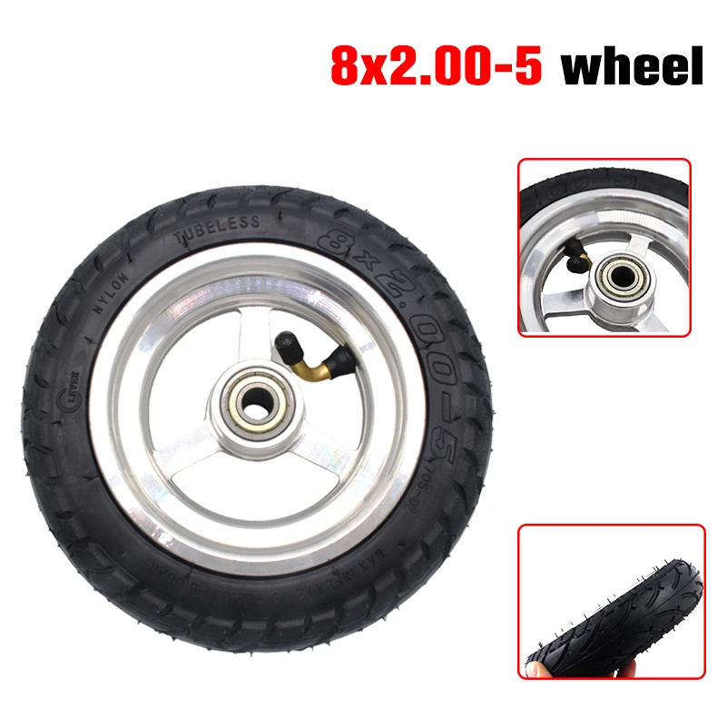 

8x2.00-5tubeless wheel DIY 8*2.00-5 vacuum wheel with alloy hub for KUGOO S1 S3 Electric Adult Scooter