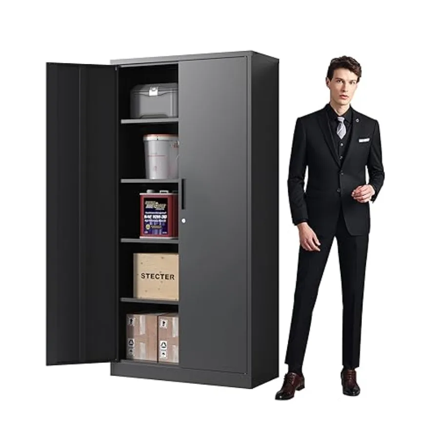 72'' Garage Storage Cabinet, Lockable Storage Cabinet with Adjustable Shees, Steel Tool Cabinets for Home, Office, Garage, Requ