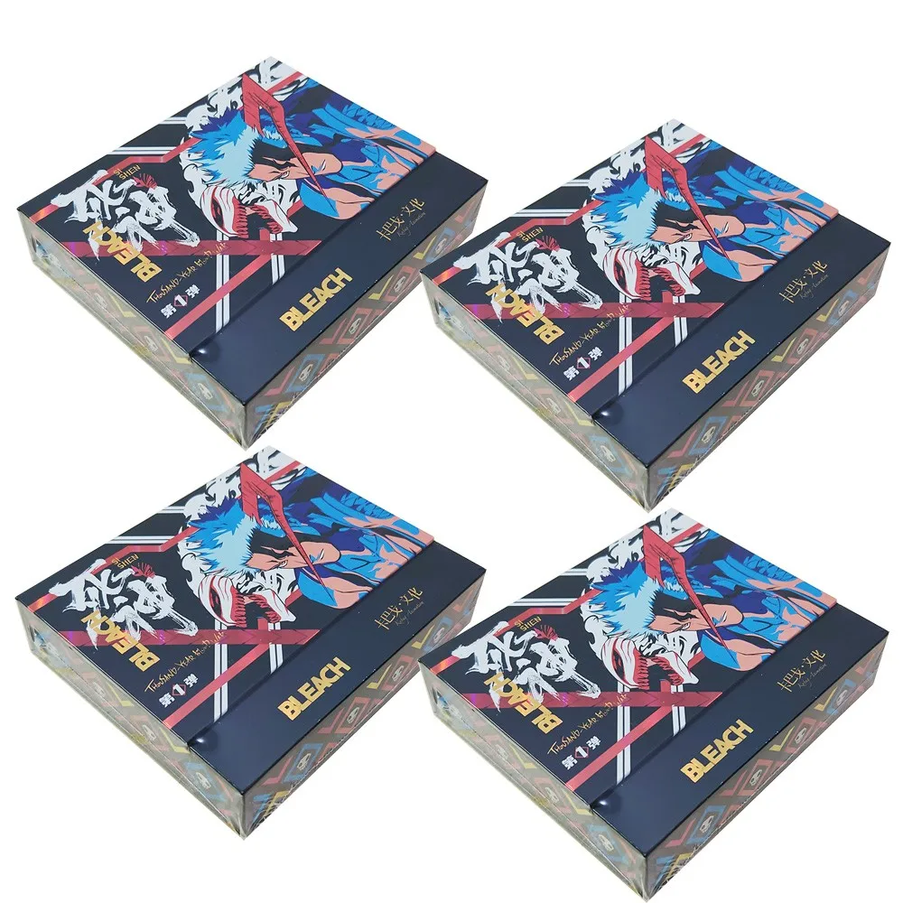 

Wholesale 4 Boxes Bleach Collectible Cards Full Set Original Collection Anime Characters Anime Cartas Games Card Box