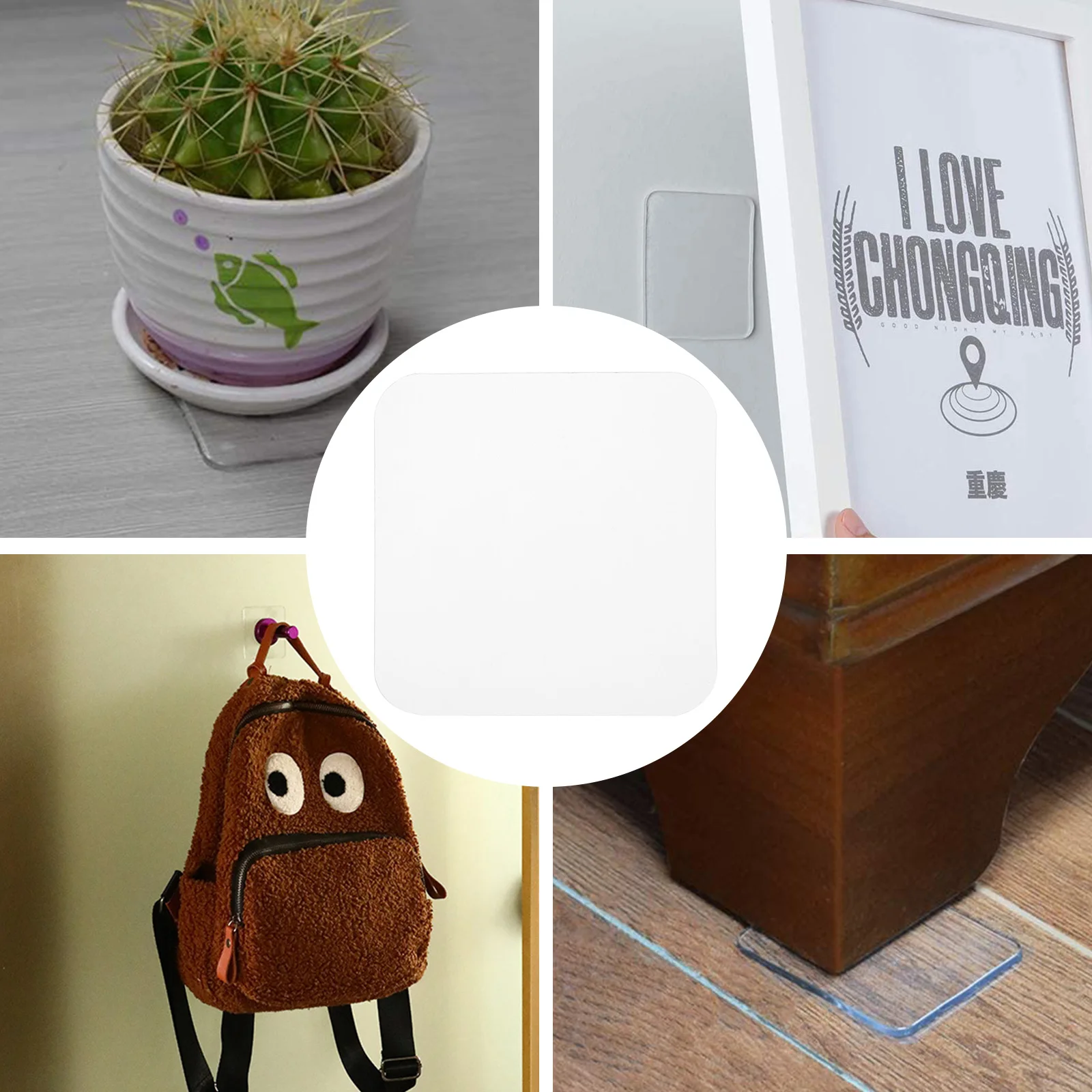 

20Pcs Double Sided Tape Pads Transparent Removable Mounting Adhesive for Home Office Wall Decor Car Metal Glass