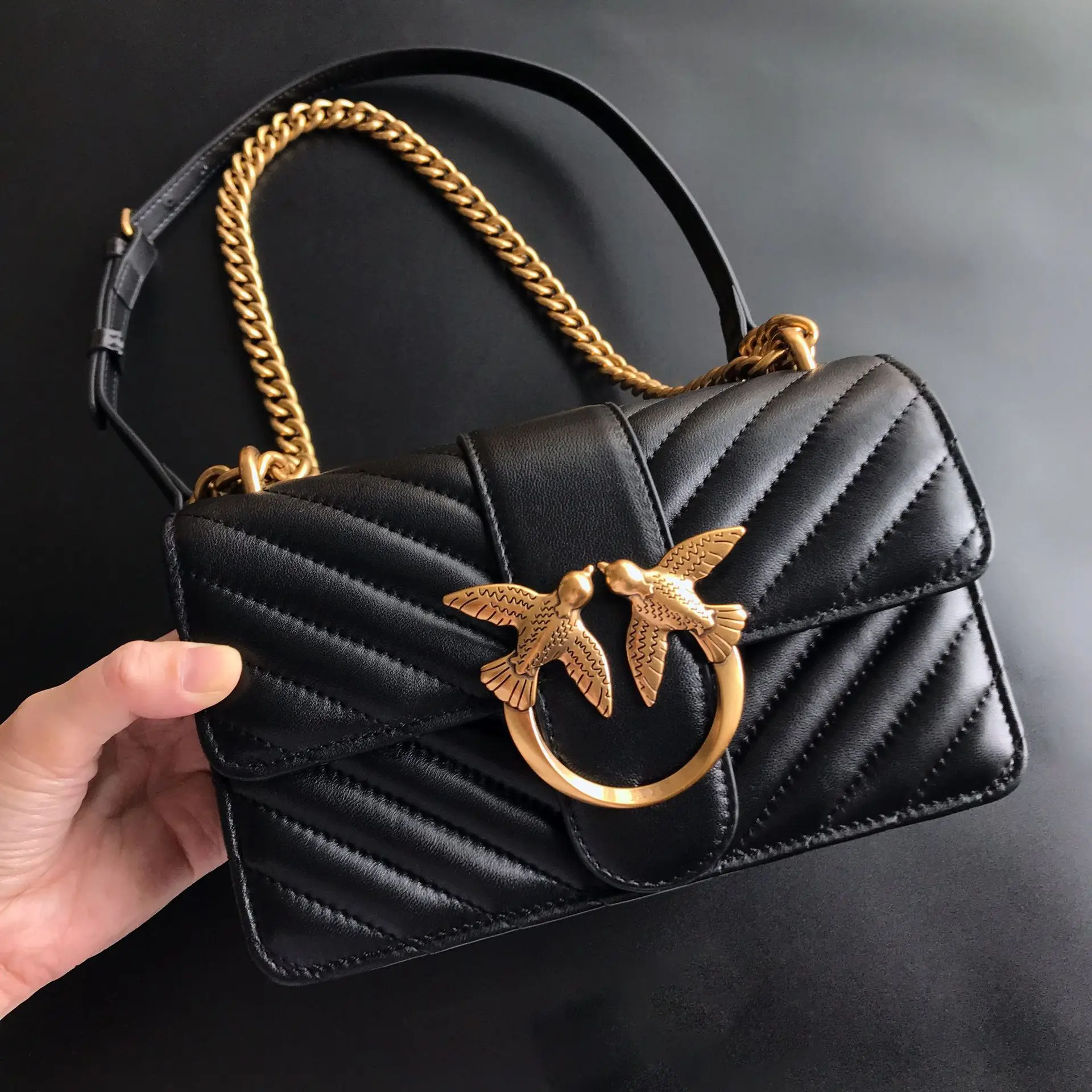 

Сумка-кроссбоди из натуральной овечьей кожи для женщин, с плечевым ремнем из твила и цепочкой, модная роскошная сумка на плечо